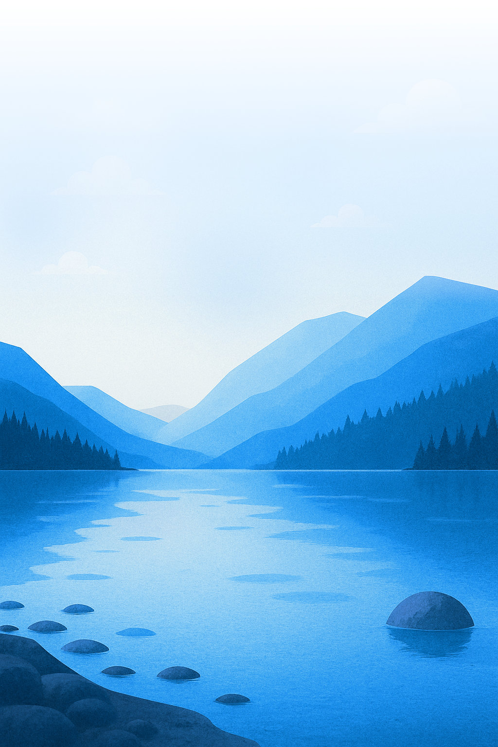 Mountain landscape with blue sky